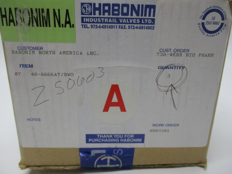 HABONIM 07 48-6666AT/BWO (QTY 3) NSFS