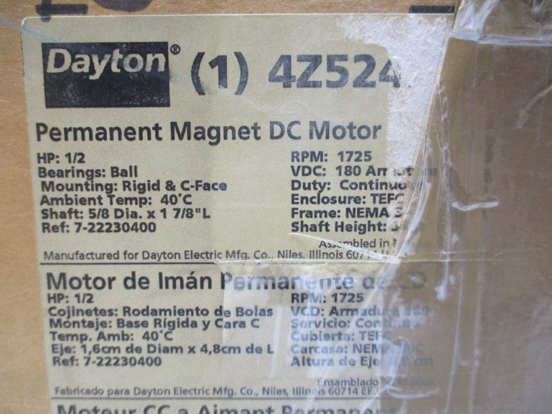 DAYTON 4Z524B 180VDC 2.8A NSMP