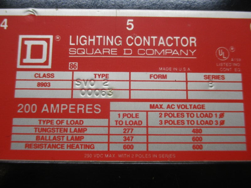 SQUARE D 8903SVO-2 SER. B UNMP