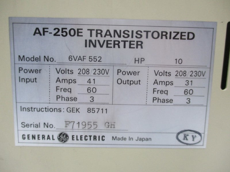 GENERAL ELECTRIC 6VAF552 UNMP