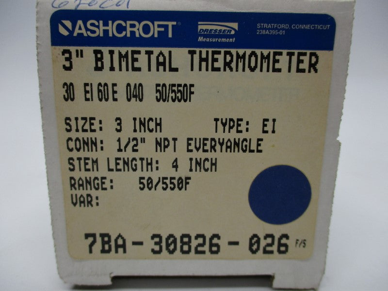 ASHCROFT 30EI60E040-50/550F NSMP