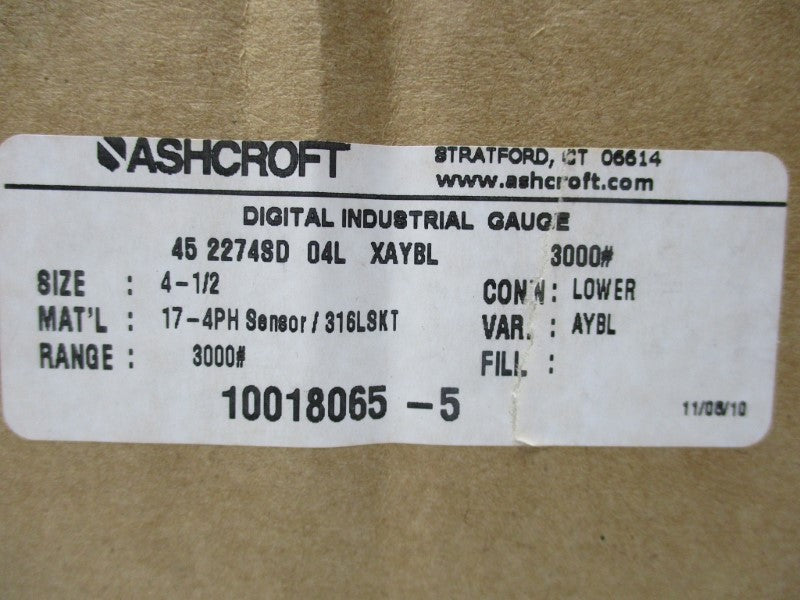 ASHCROFT 452274SD04LXAYBL3000 NSMP