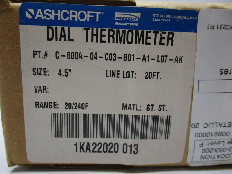 ASHCROFT C-600A-04-C03-B01-A1-L07-AK NSFS