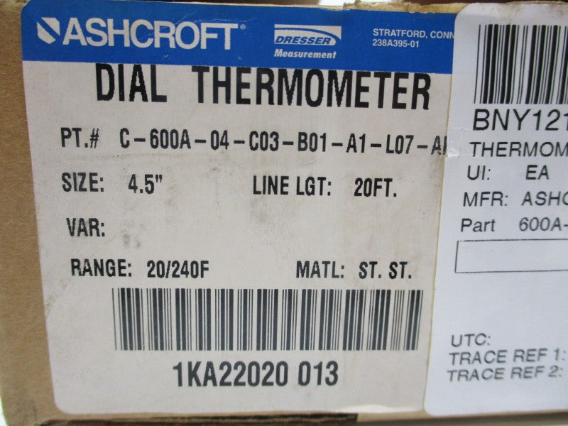ASHCROFT C-600A-04-C03-B01-A1-L07-AK NSMP