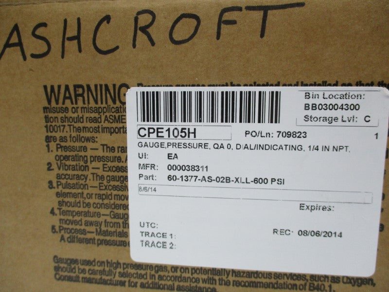 ASHCROFT 60-1377-AS-02B-XLL-600 NSMP
