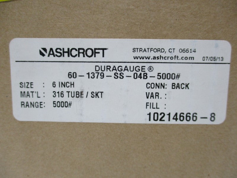 ASHCROFT 60-1379-SS-04B-5000 NSMP
