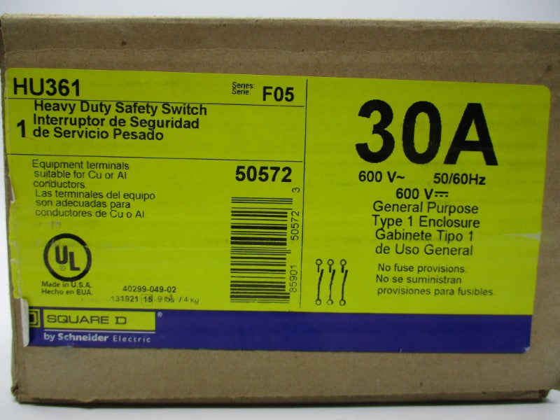 SQUARE D HU361 SER. F05 NSMP