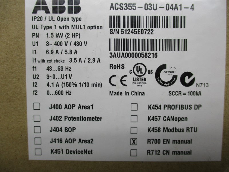 ABB ACS355-03U-04A1-4 NSMP