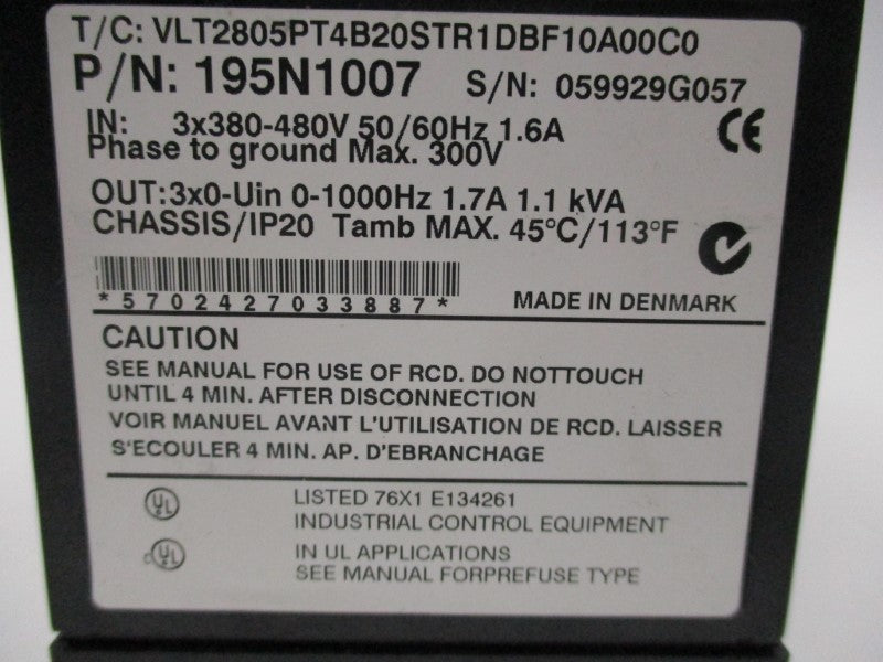 DANFOSS 195N1007 UNMP