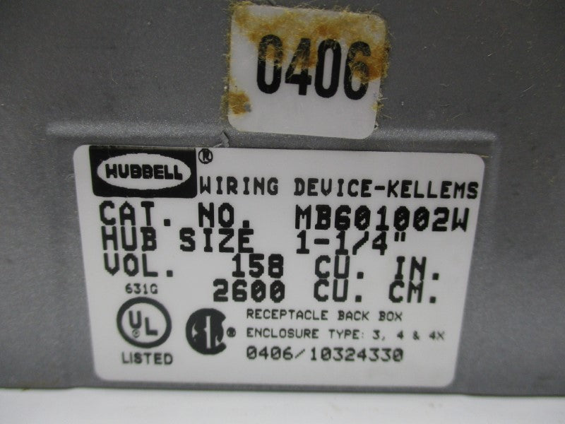 HUBBELL MB601002W NSMP