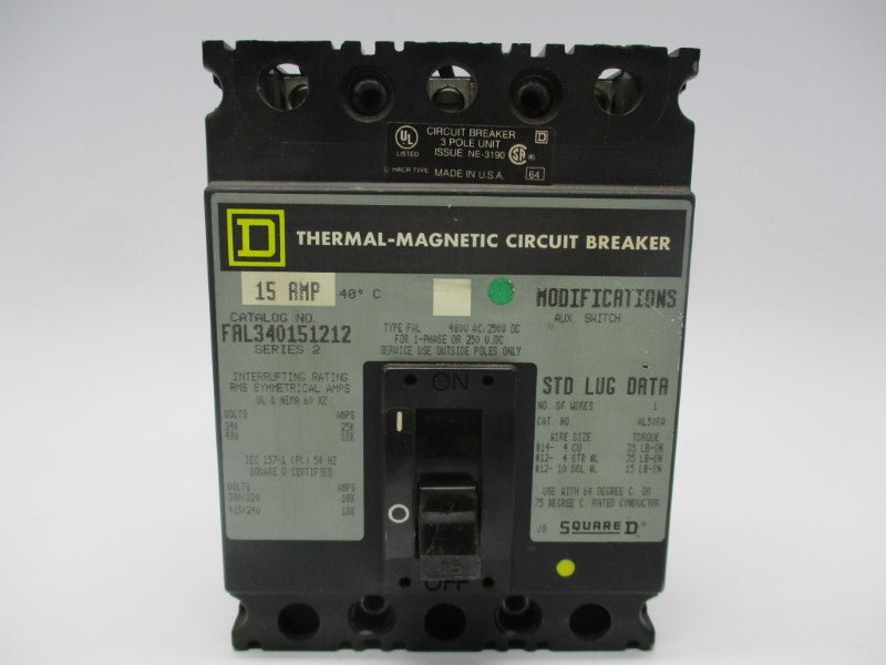 SQUARE D FAL340151212 15A (GREY) UNMP