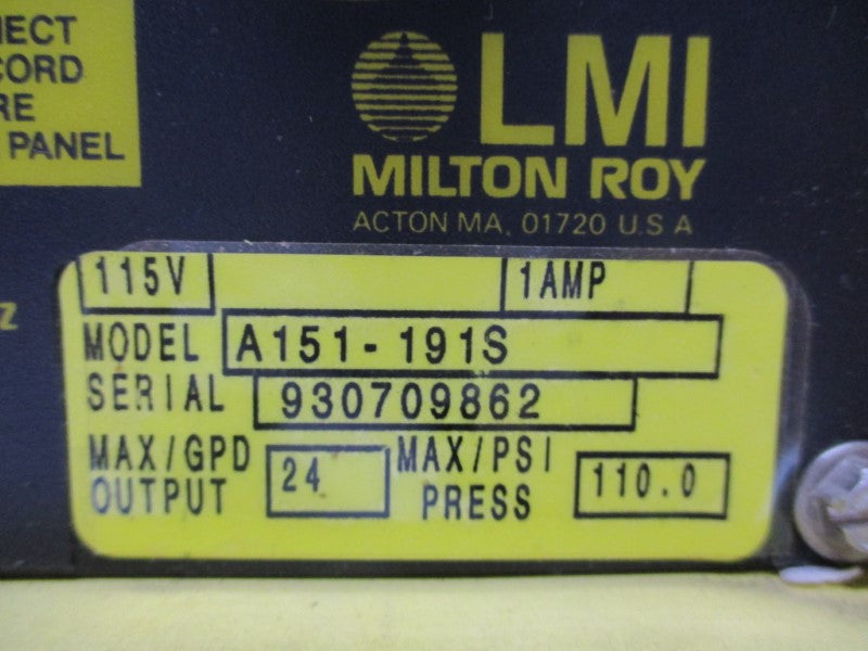 MILTON ROY A151-191S (AS PICTURED) UNMP