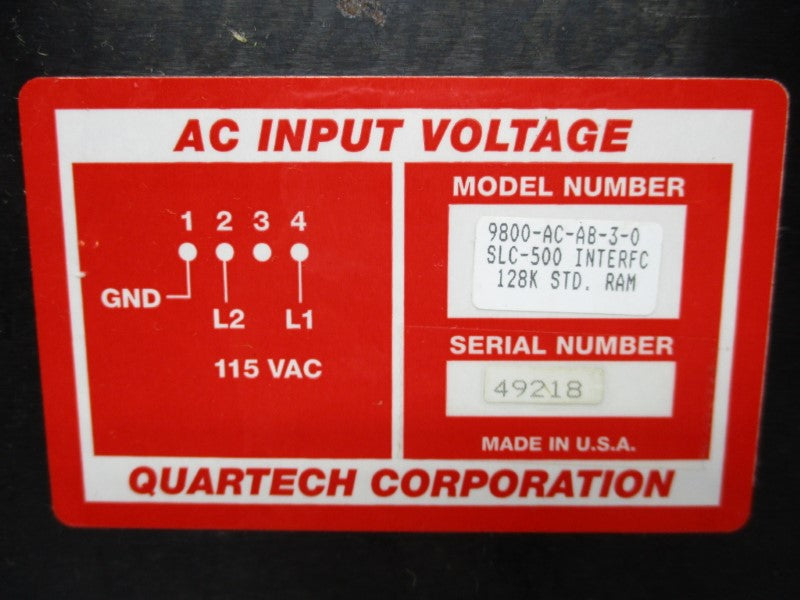 QUARTECH 9800-AC-AB-3-0 UNMP