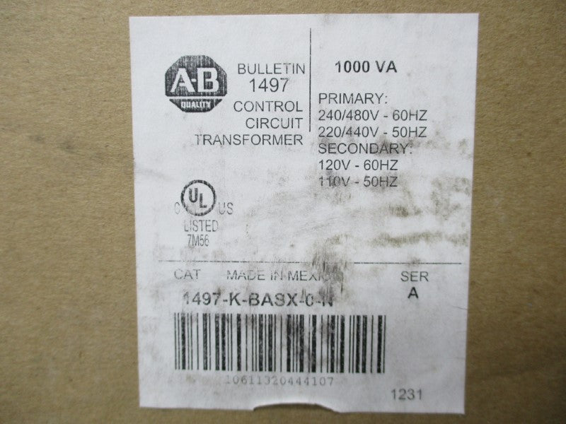 ALLEN BRADLEY 1497-K-BASX-0-N 1.000KVA SER. A NSMP