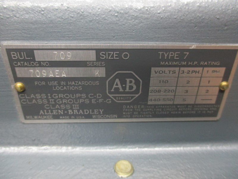 INDUSTRIAL SPARE PART 709-AEA SER. K NSNP