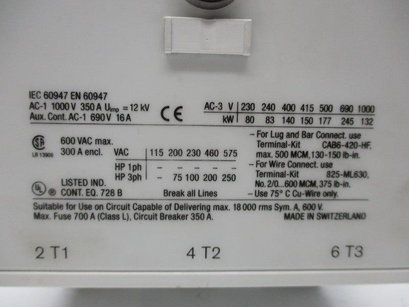 ALLEN BRADLEY CAB6-250-EI NSNP