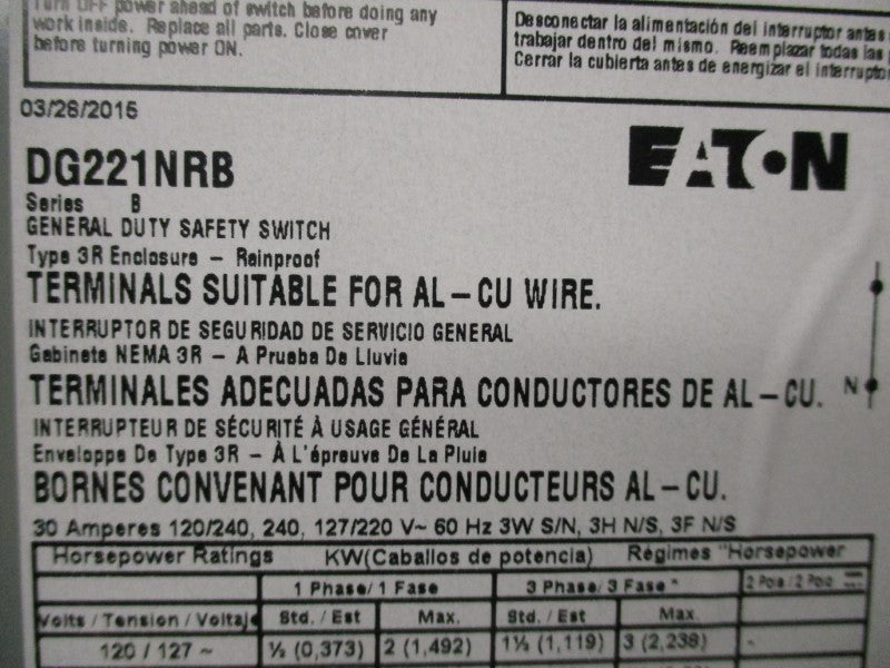 EATON DG221NRB SER. B NSMP
