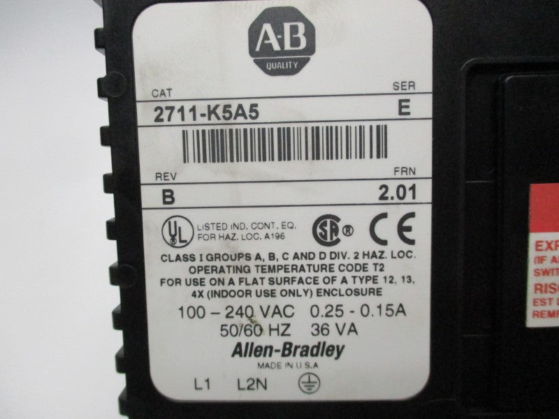 ALLEN BRADLEY 2711-K5A5 SER. E F/W 2.01 UNMP