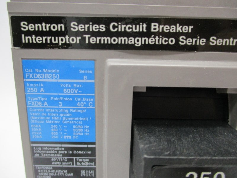 SIEMENS FXD63B250 250V 600V NSMP