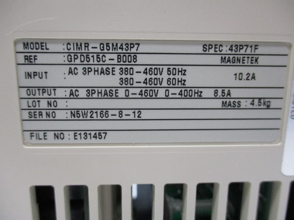 YASKAWA CIMR-G5M43P71F NSMP