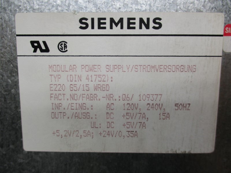 SIEMENS DIN41752 UNMP
