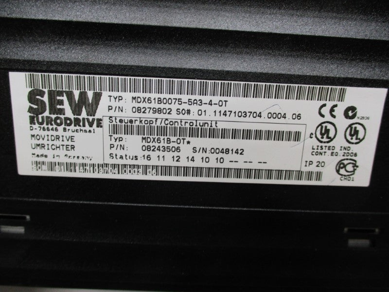 SEW EURODRIVE MDX61B0075-5A3-4-0T NSMP