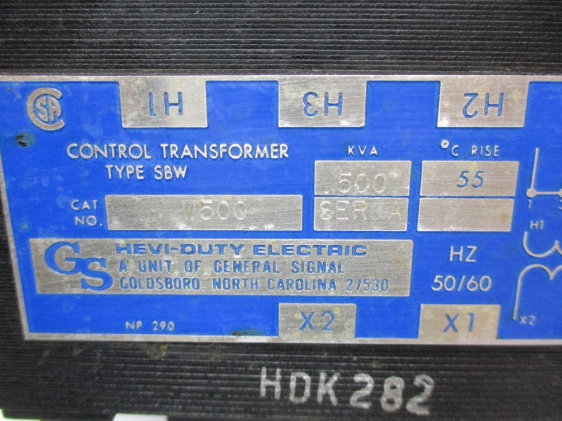 HEVI-DUTY ELECTRIC W500 SER. A UNMP