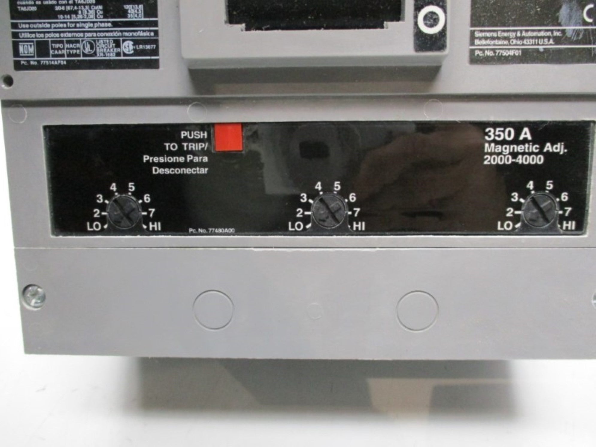 SIEMENS JXD63B350 350A 600V NSMP