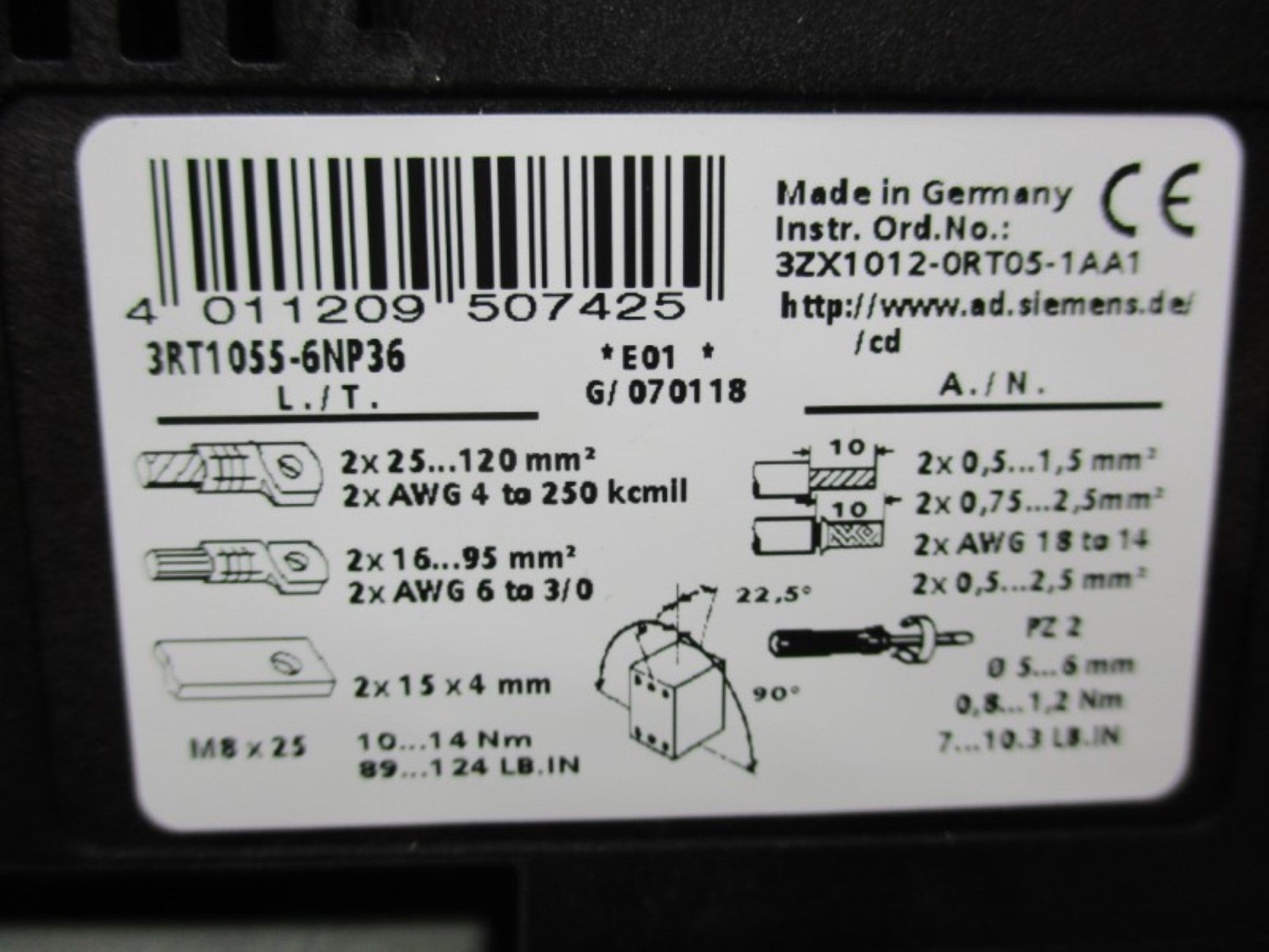 SIEMENS 3RT1055-6NP36 500V 10A NSNP