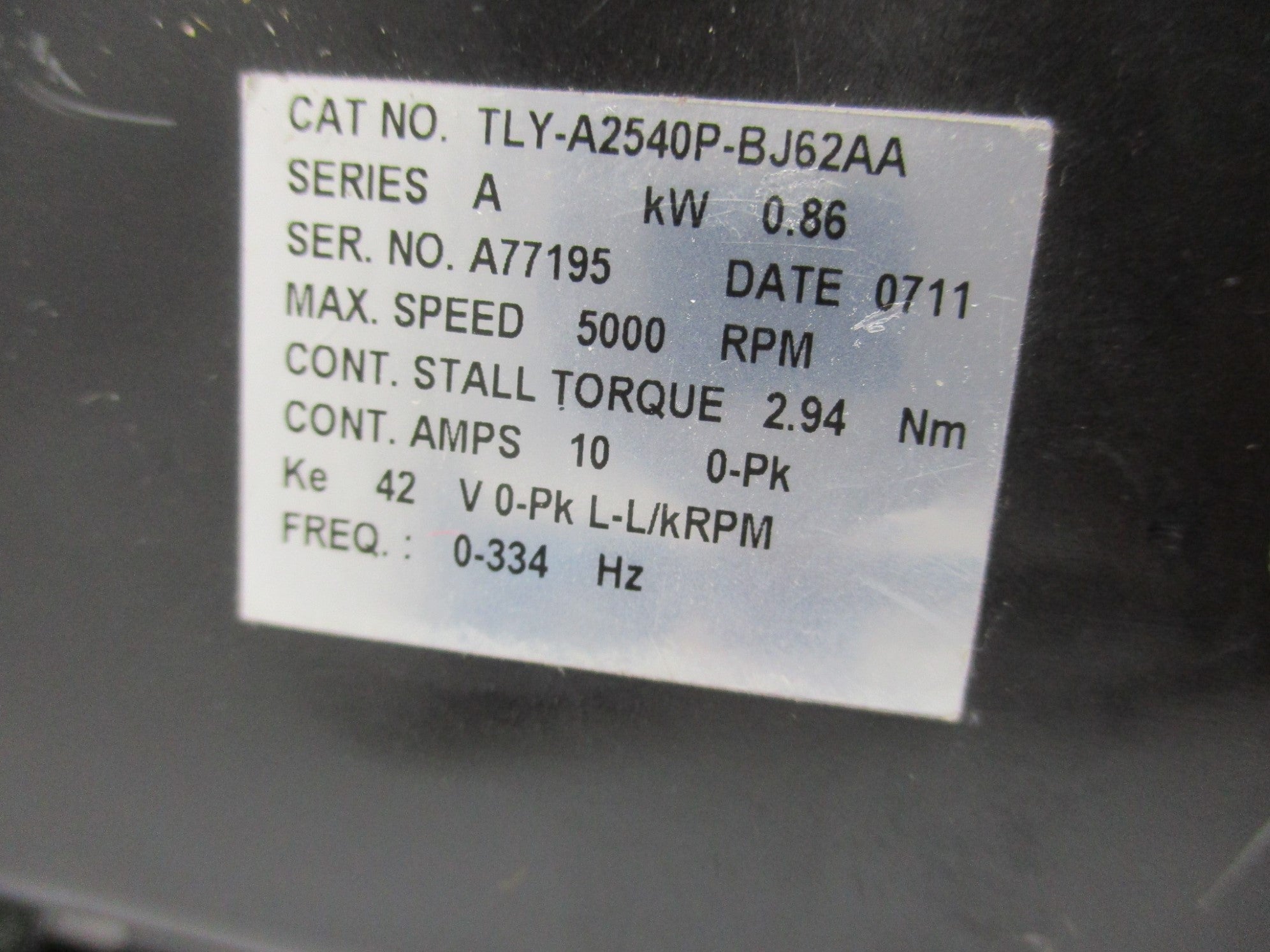 ALLEN BRADLEY TLY-A2540P-BJ62AA UNMP