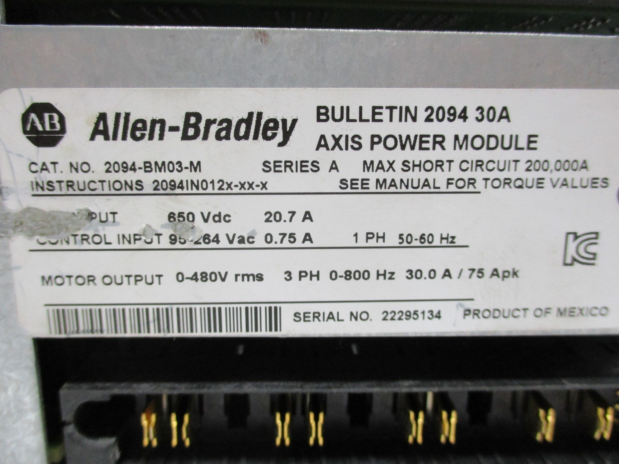 ALLEN BRADLEY 2094-BM03-M SER. A NSNP