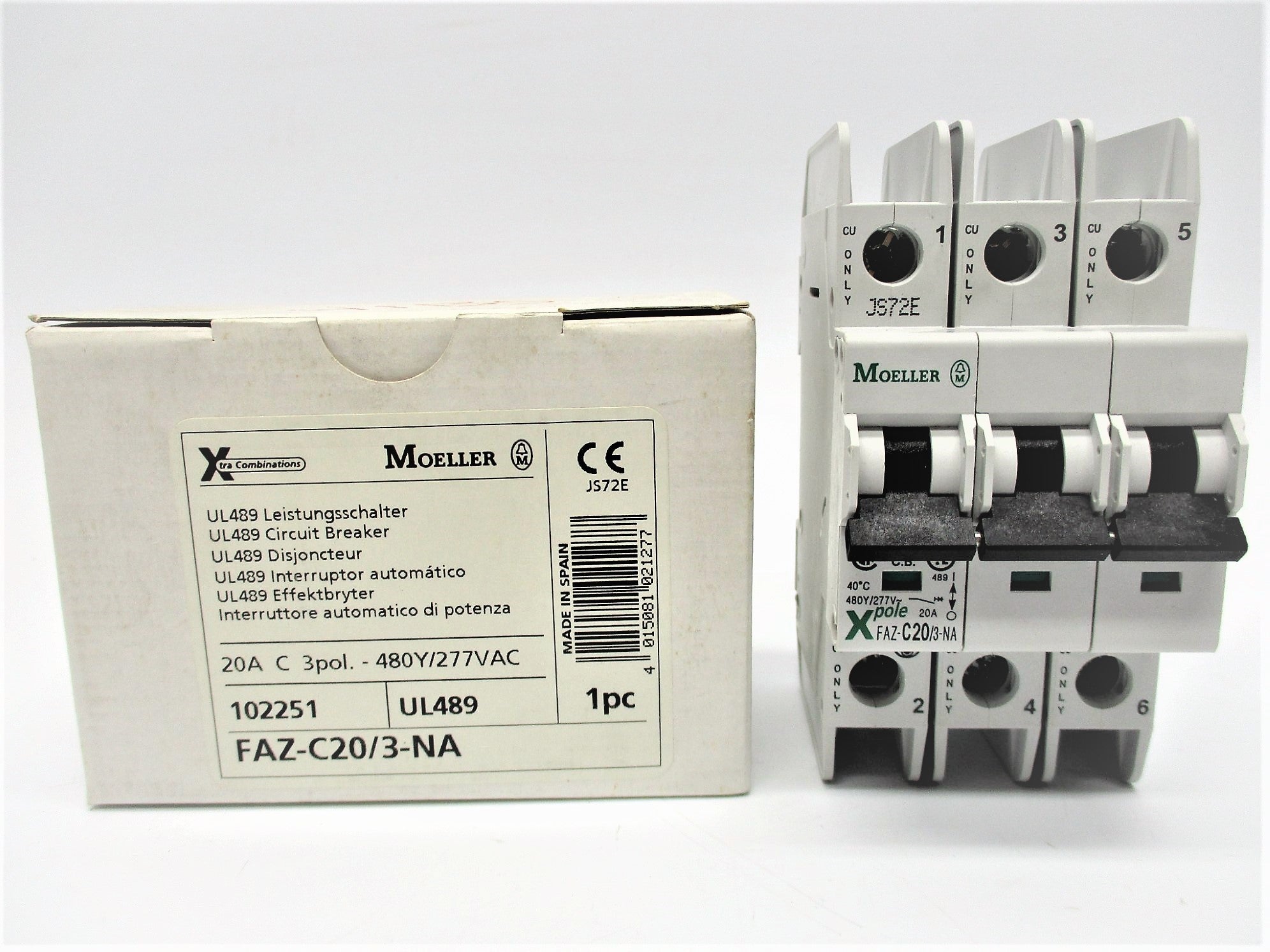 MOELLER FAZ-C20/3-NA 20A 277V NSMP