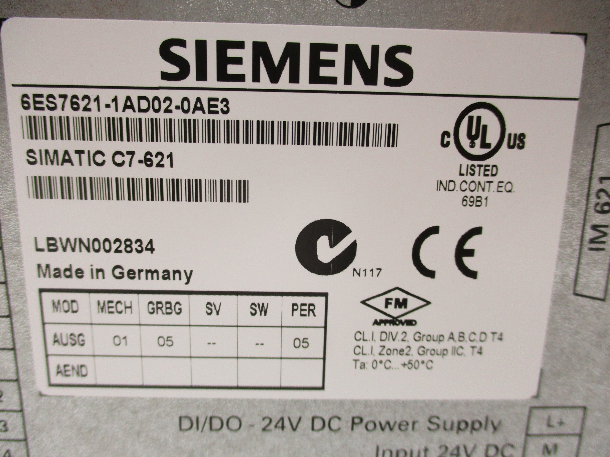 SIEMENS 6ES7621-1AD02-0AE3 NSNP
