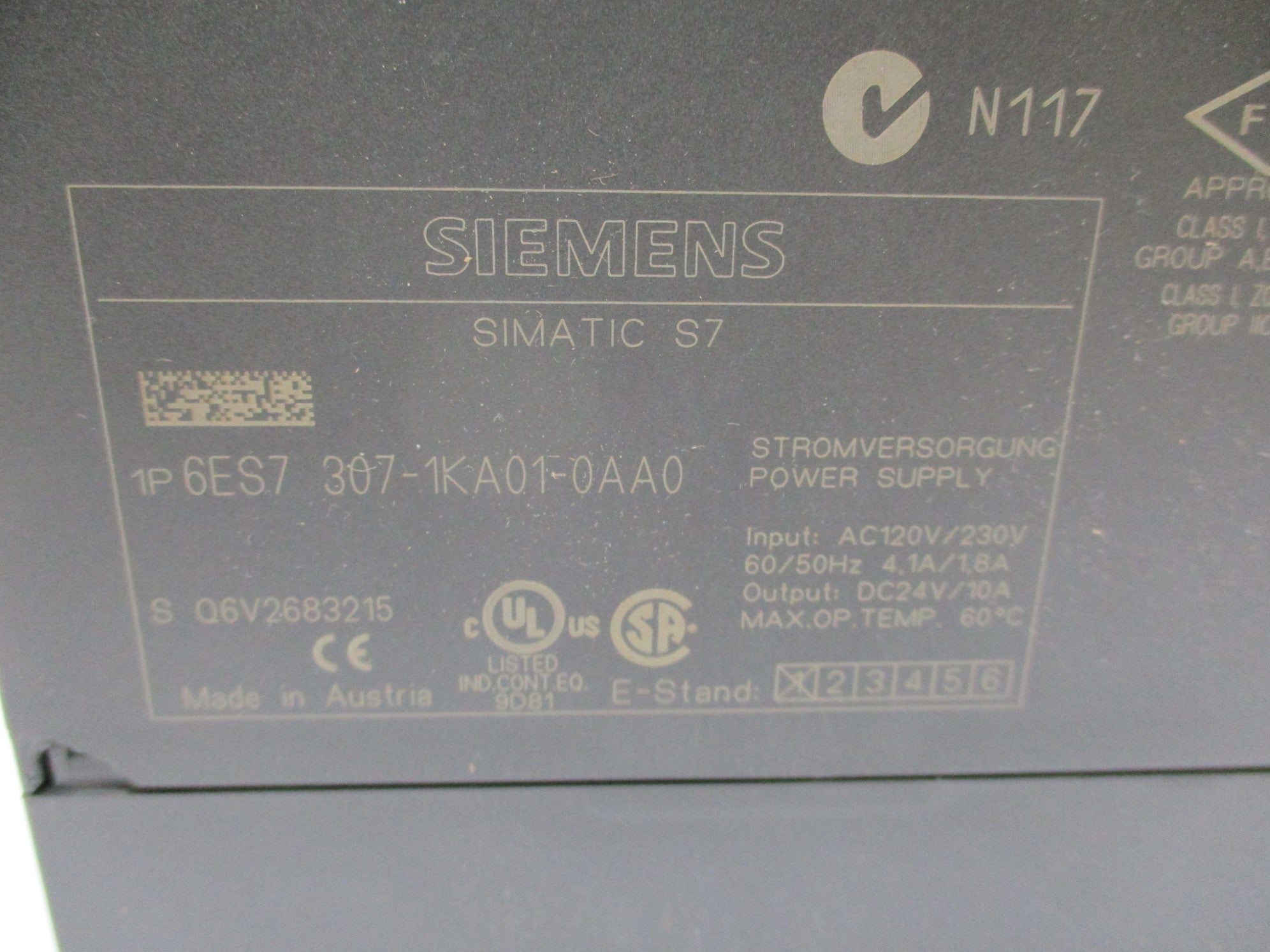 SIEMENS 6ES7307-1KA01-0AA0 NSMP
