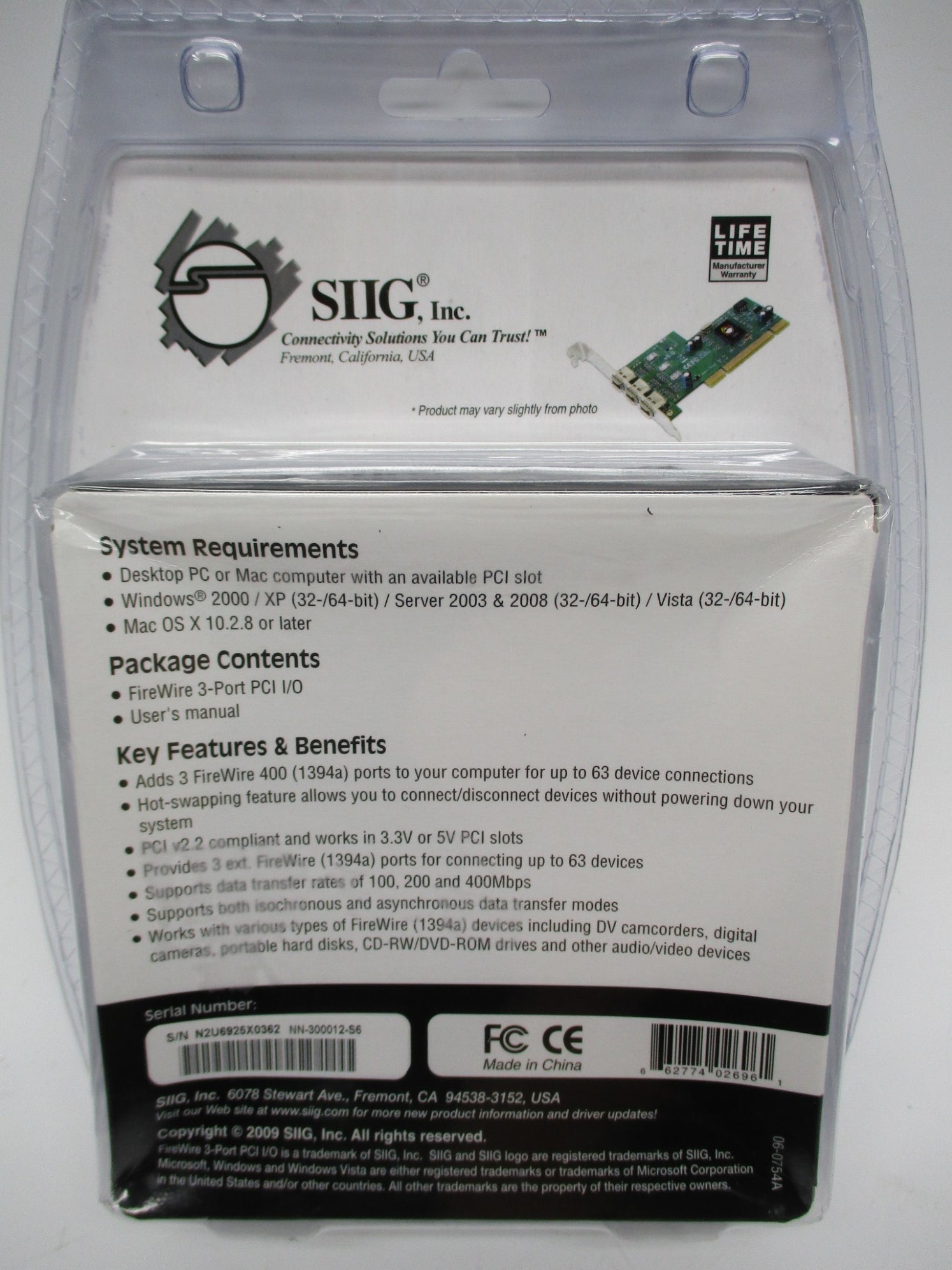 SIIG 662774026961 06-0754A NSFS