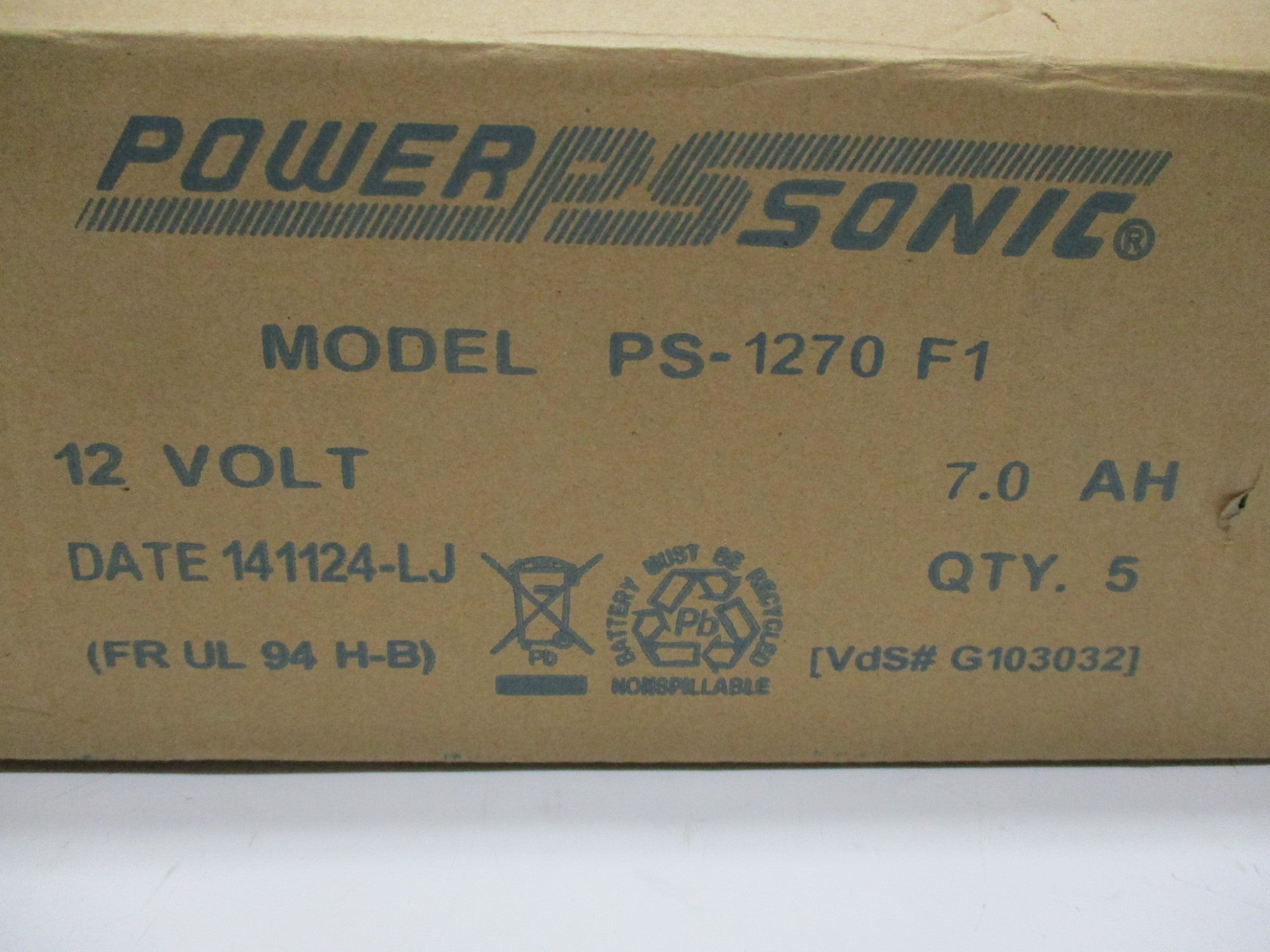 POWER SONIC PS-1270F1 (QTY 5) NSMP
