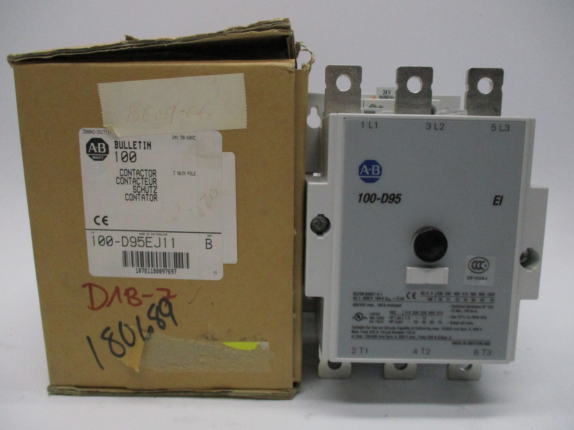 ALLEN BRADLEY 100-D95EJ11 SER. B 24V NSMP