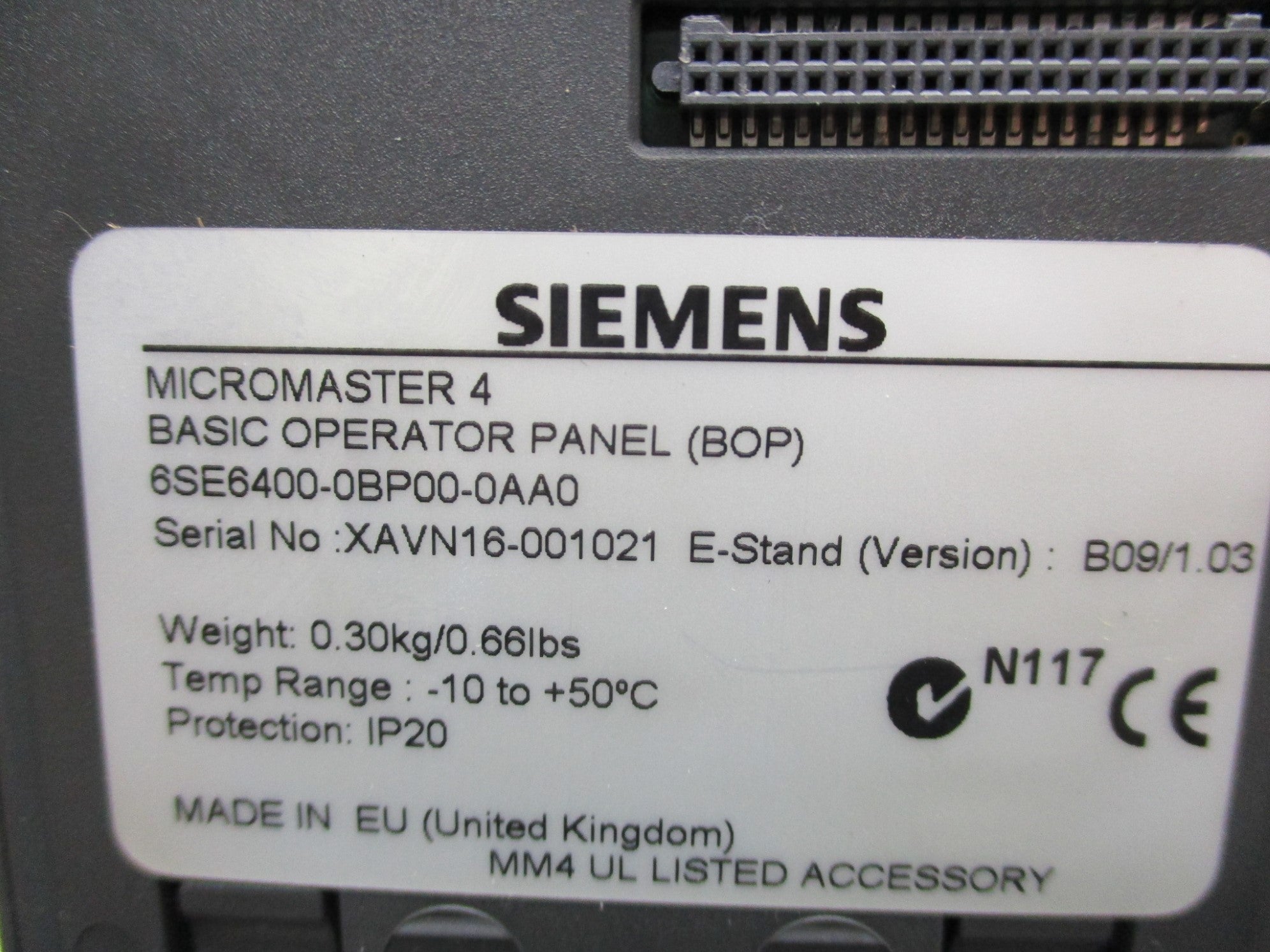SIEMENS 6SE6420-2AB21-1BA1 UNMP