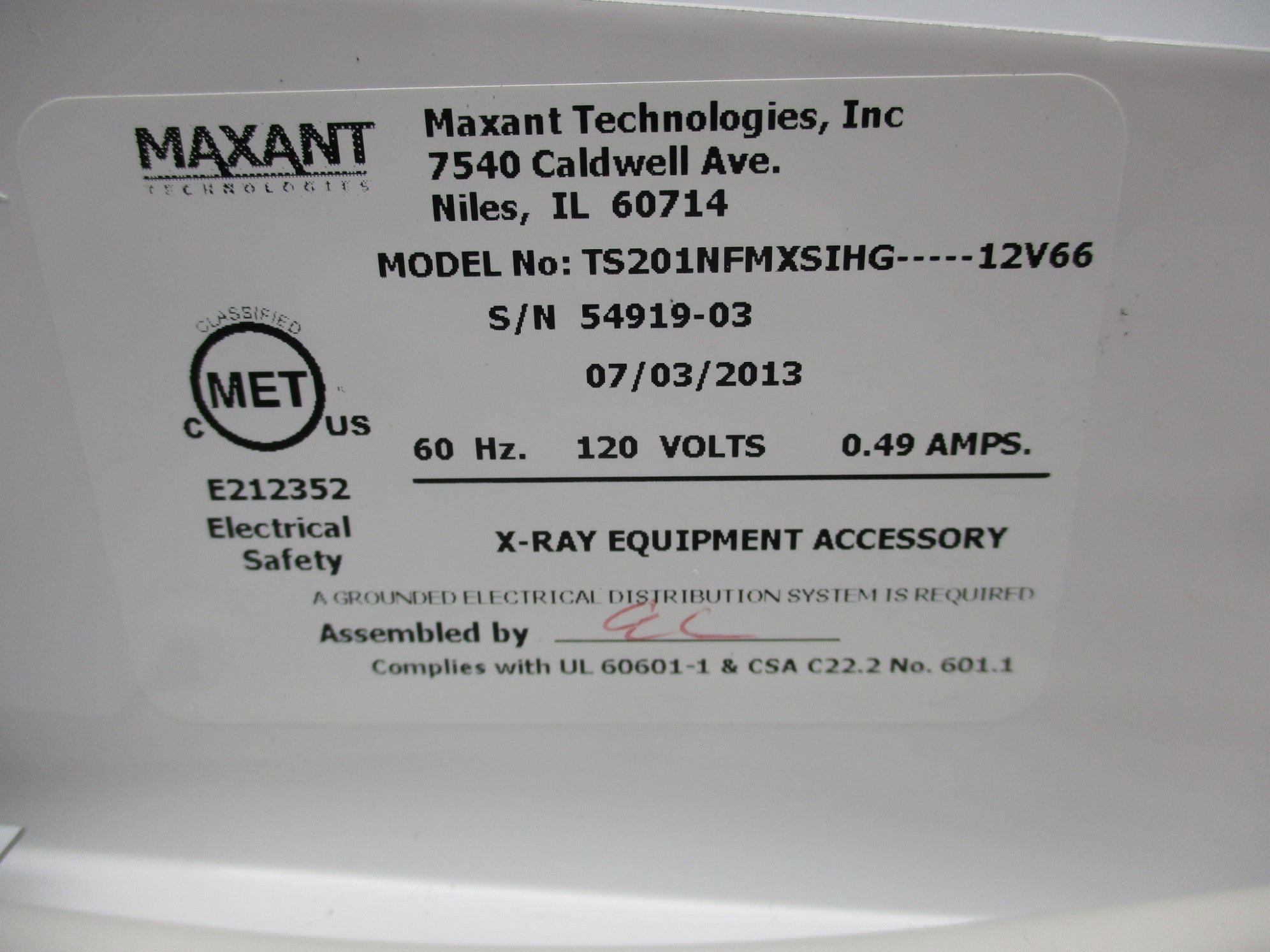 MAXANT TS201NFMXSIHG12V66 NSNP