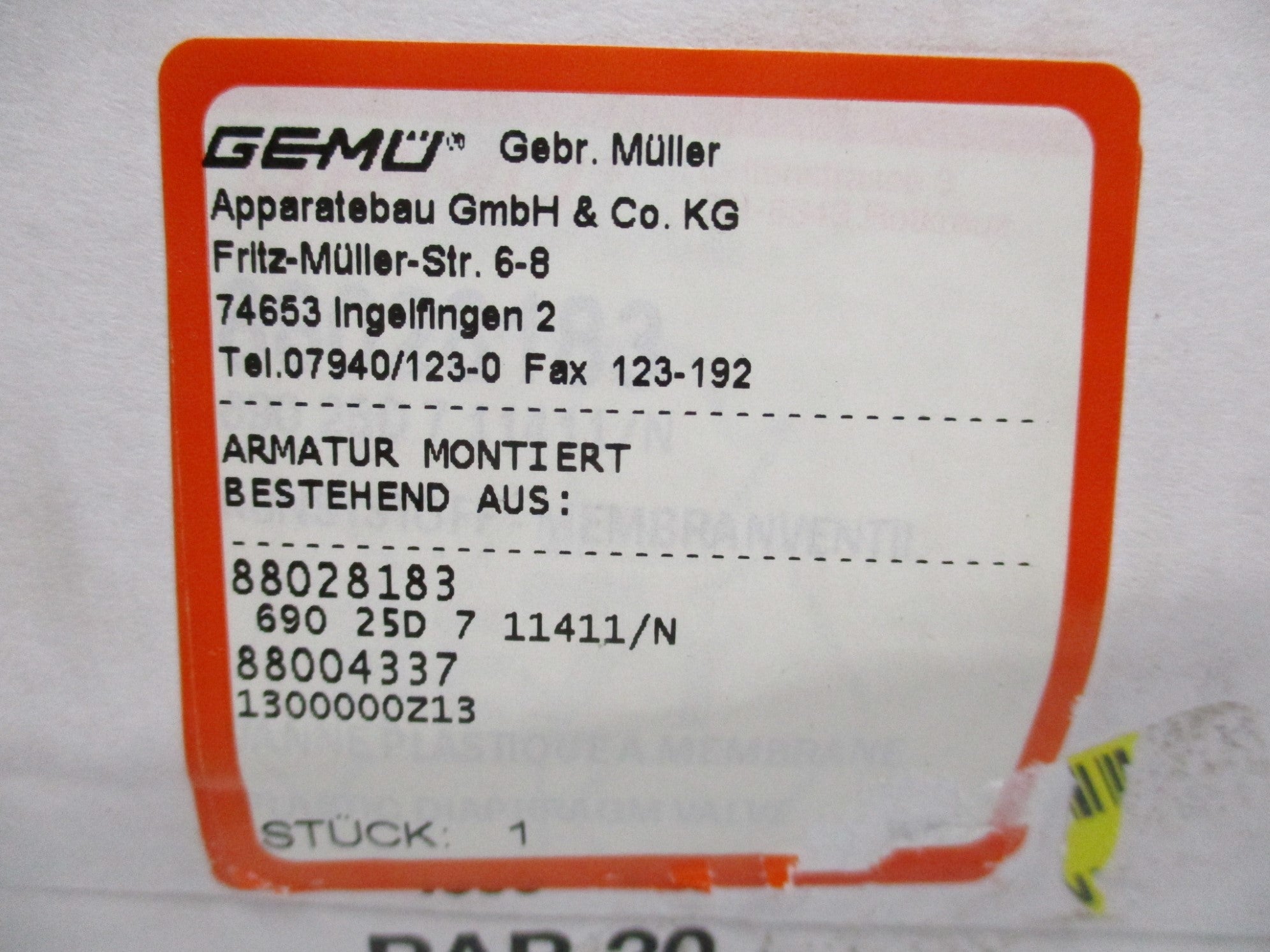 GEMU 690-25D711411/N NSMP