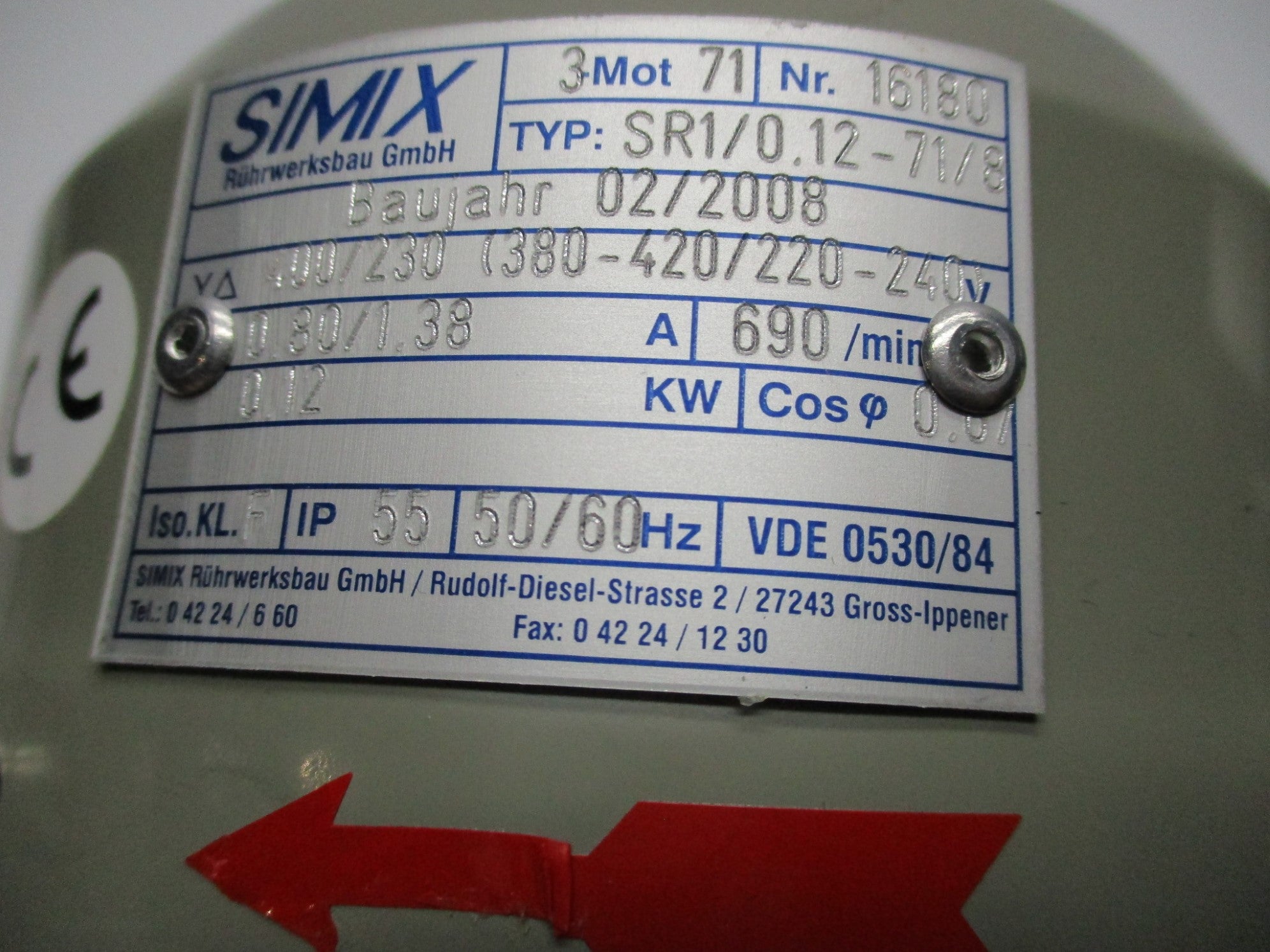 SIMIX VDE0530/84 SR1/0.12-71/8 UNMP