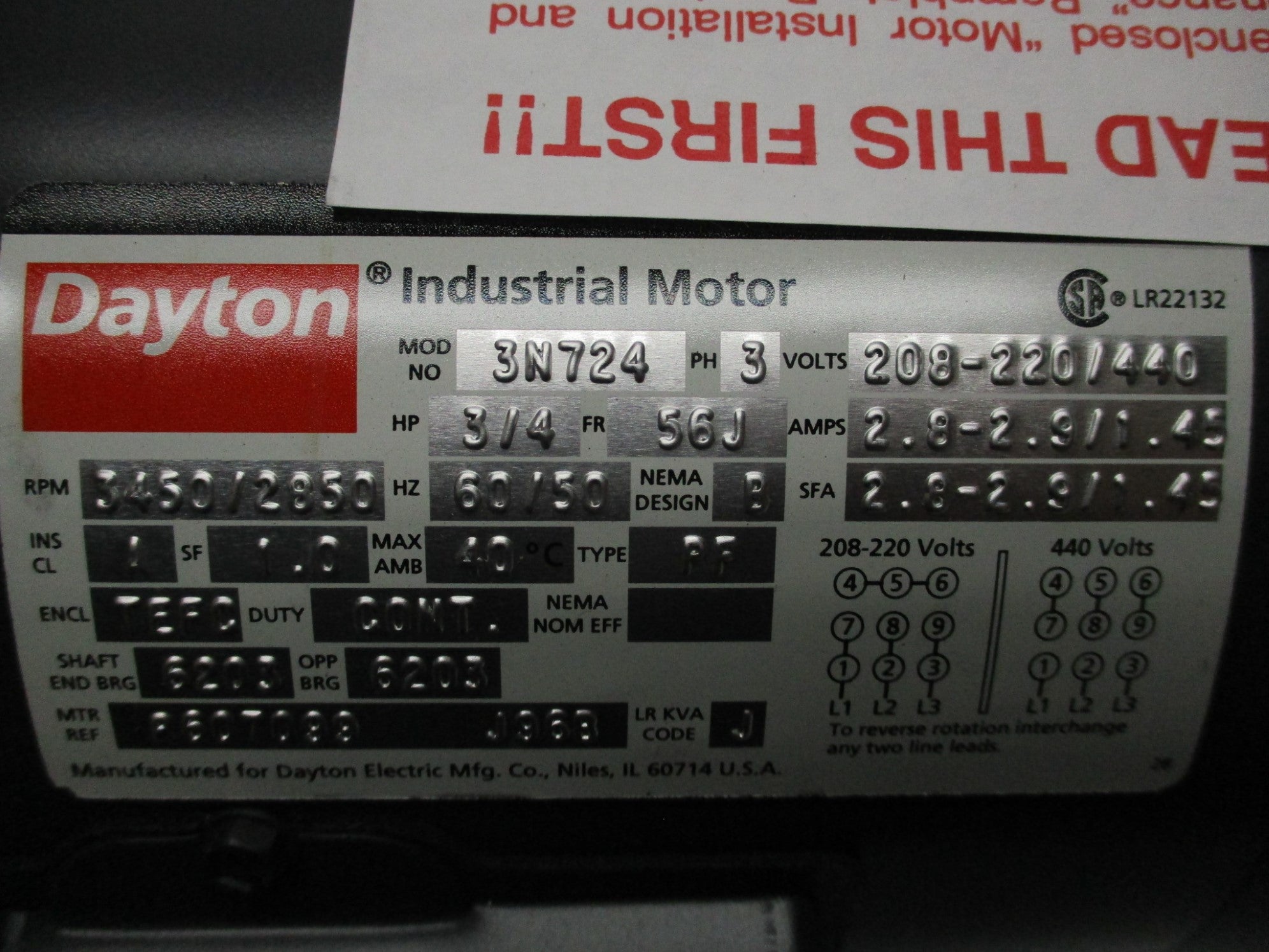 DAYTON 3N724 NSMP