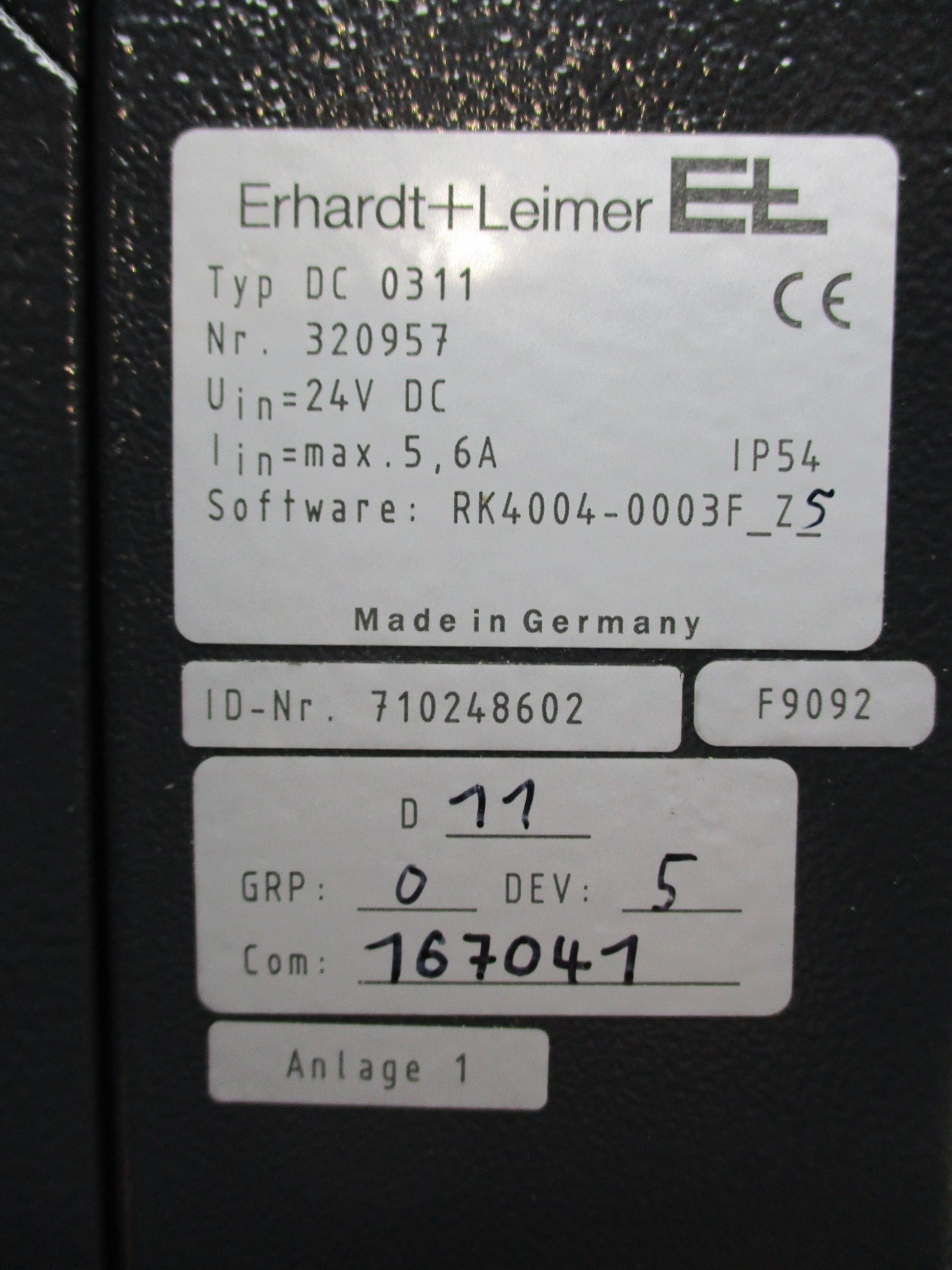 ERHARDT+LEIMER 320957 TYPE DC0311 UNMP