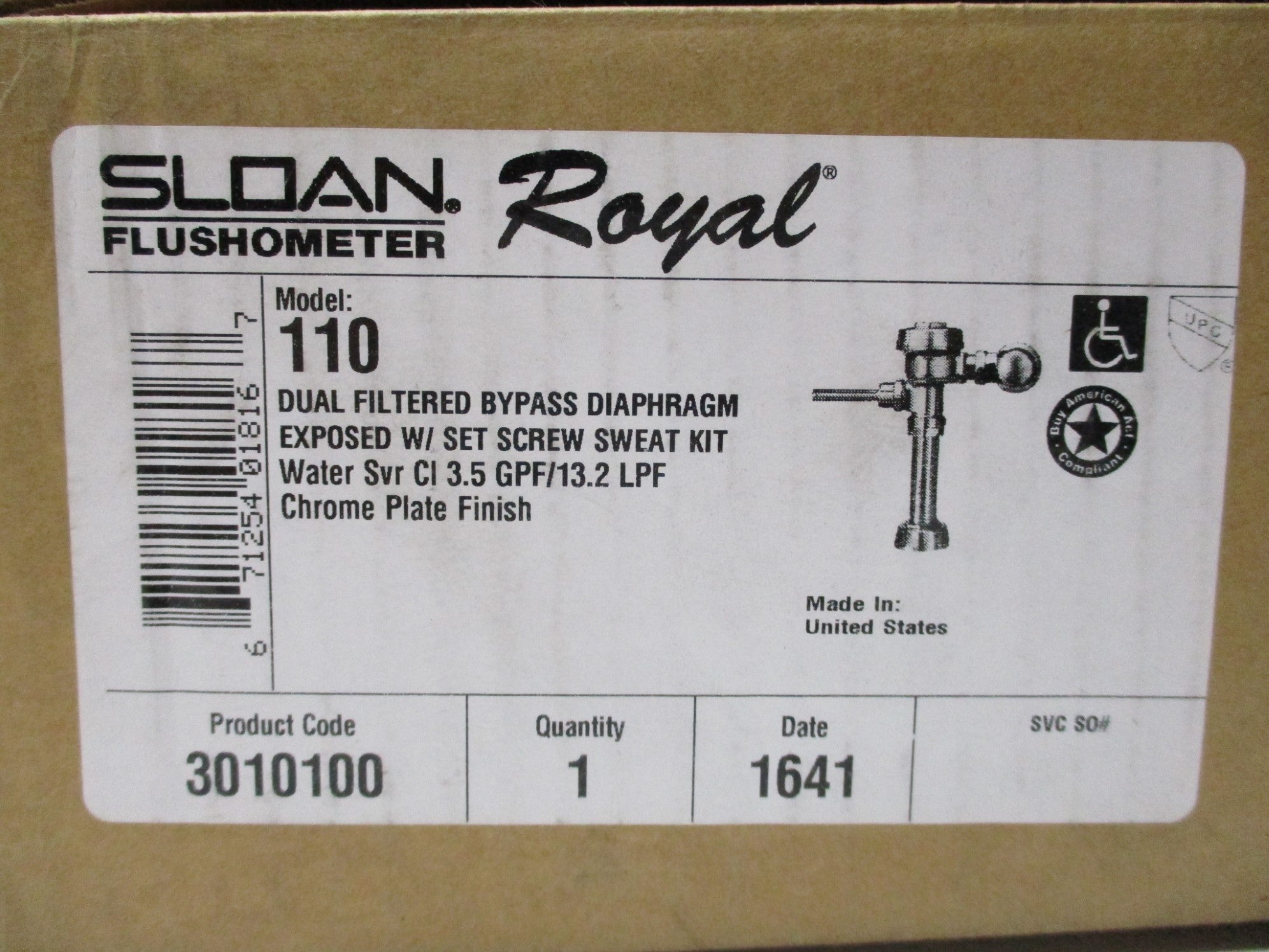 SLOAN 3010100 MODEL 110 NSMP