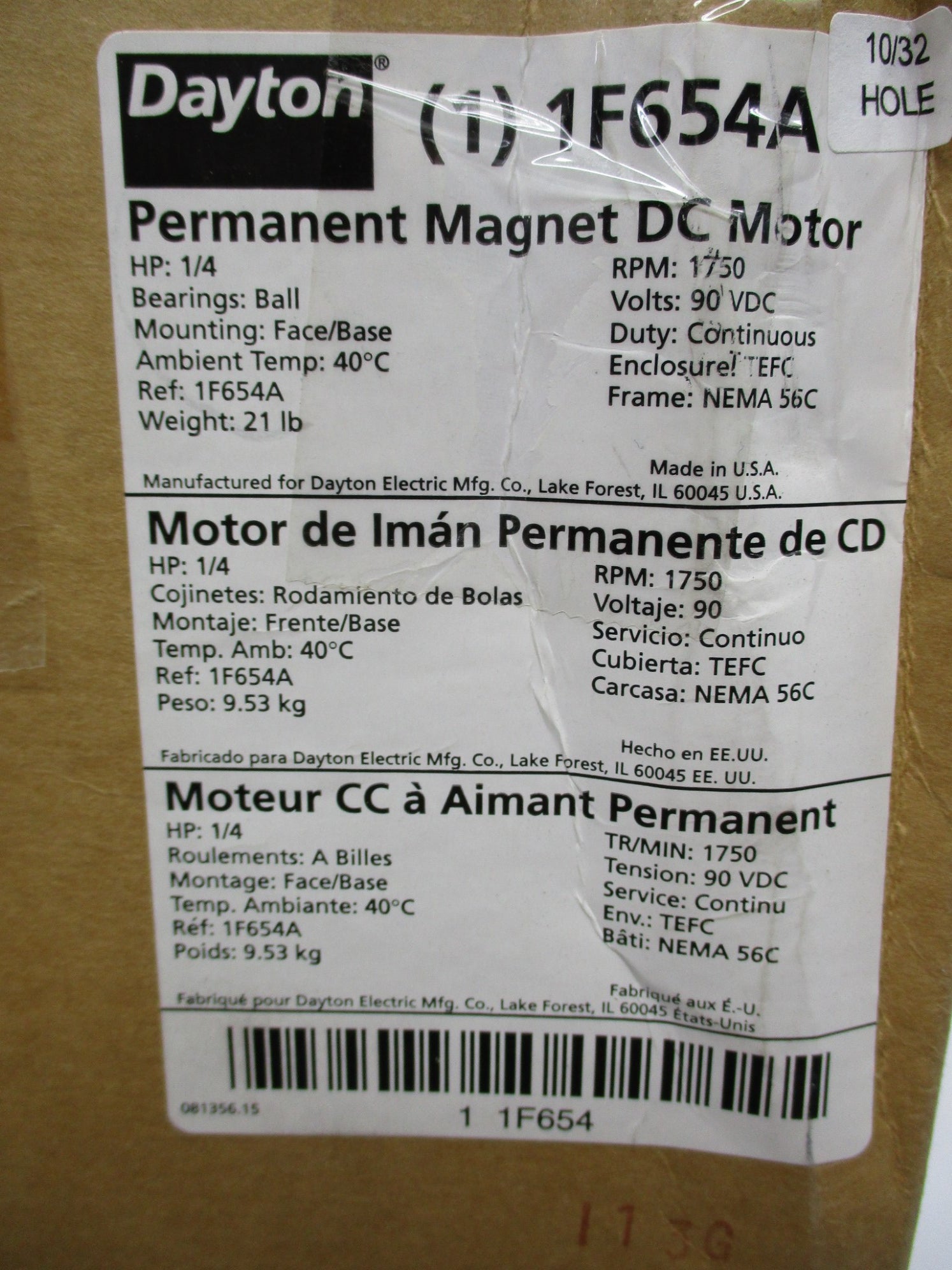 DAYTON 1F654A NSMP