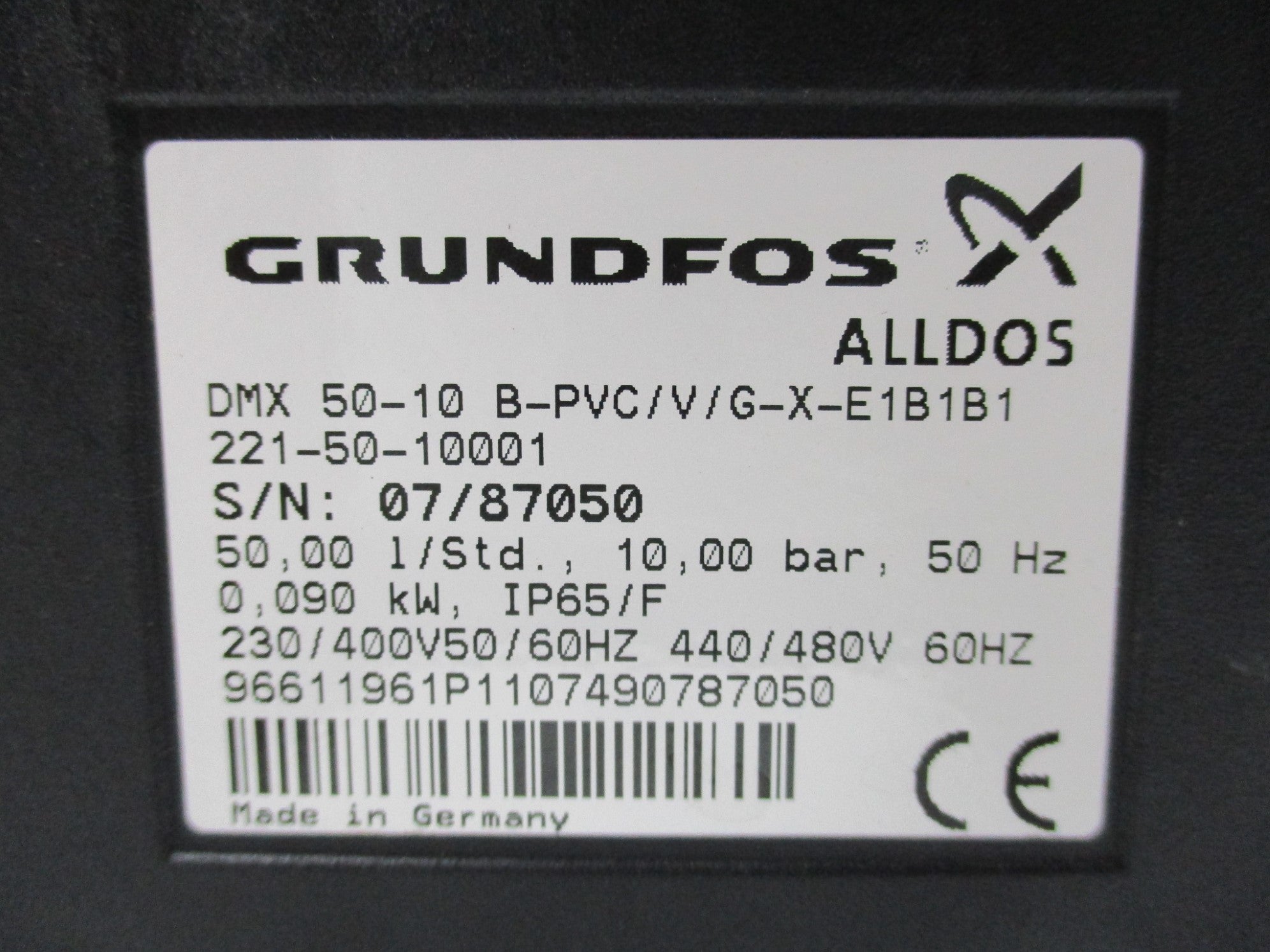 GRUNDFOS DMX50-10B-PVC/V/G-X-E1B1B1 UNMP