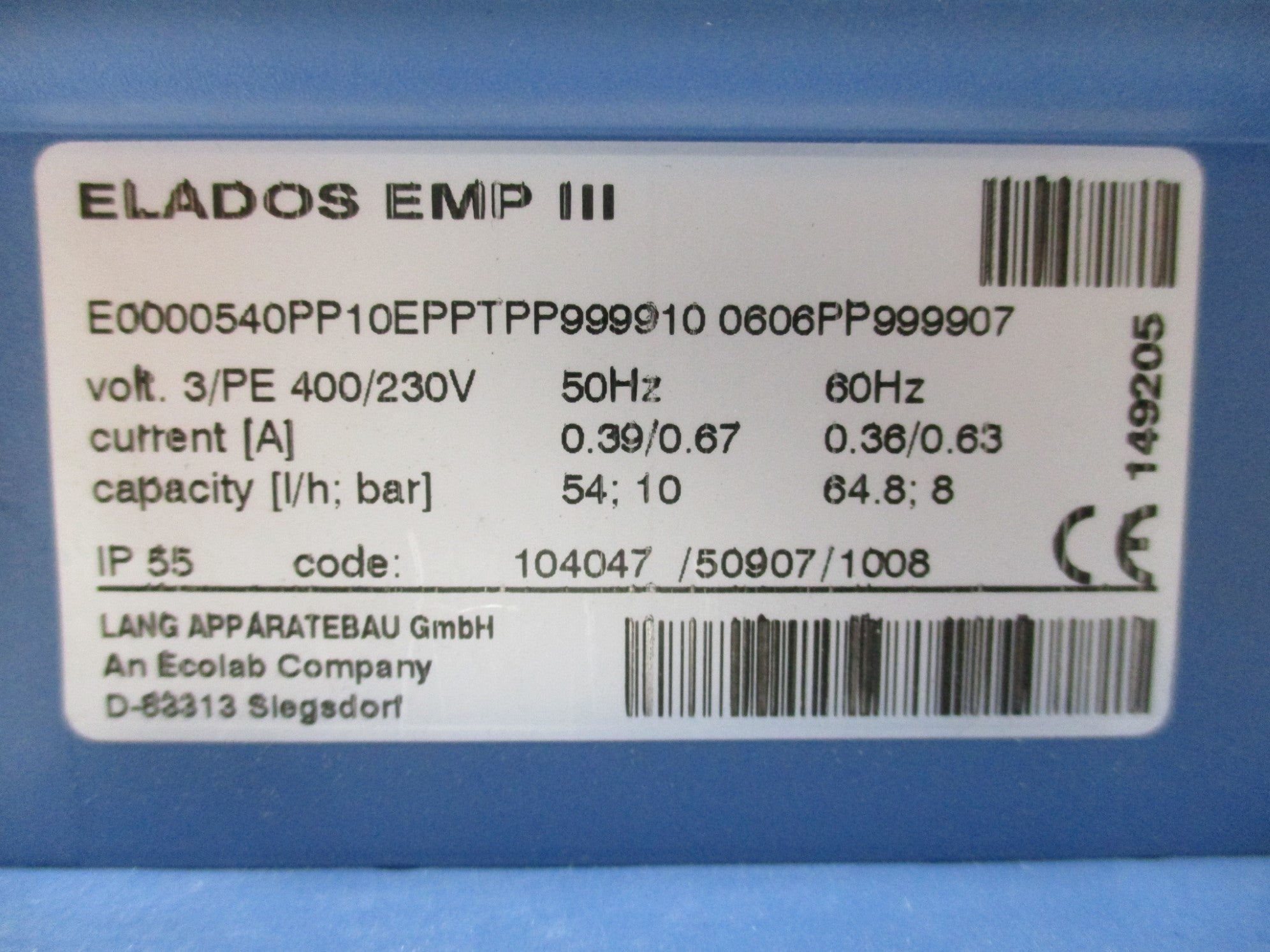 ELADOS E0000540PP10EPPTPP999910 EMP III (AS PICTURED) NSNP