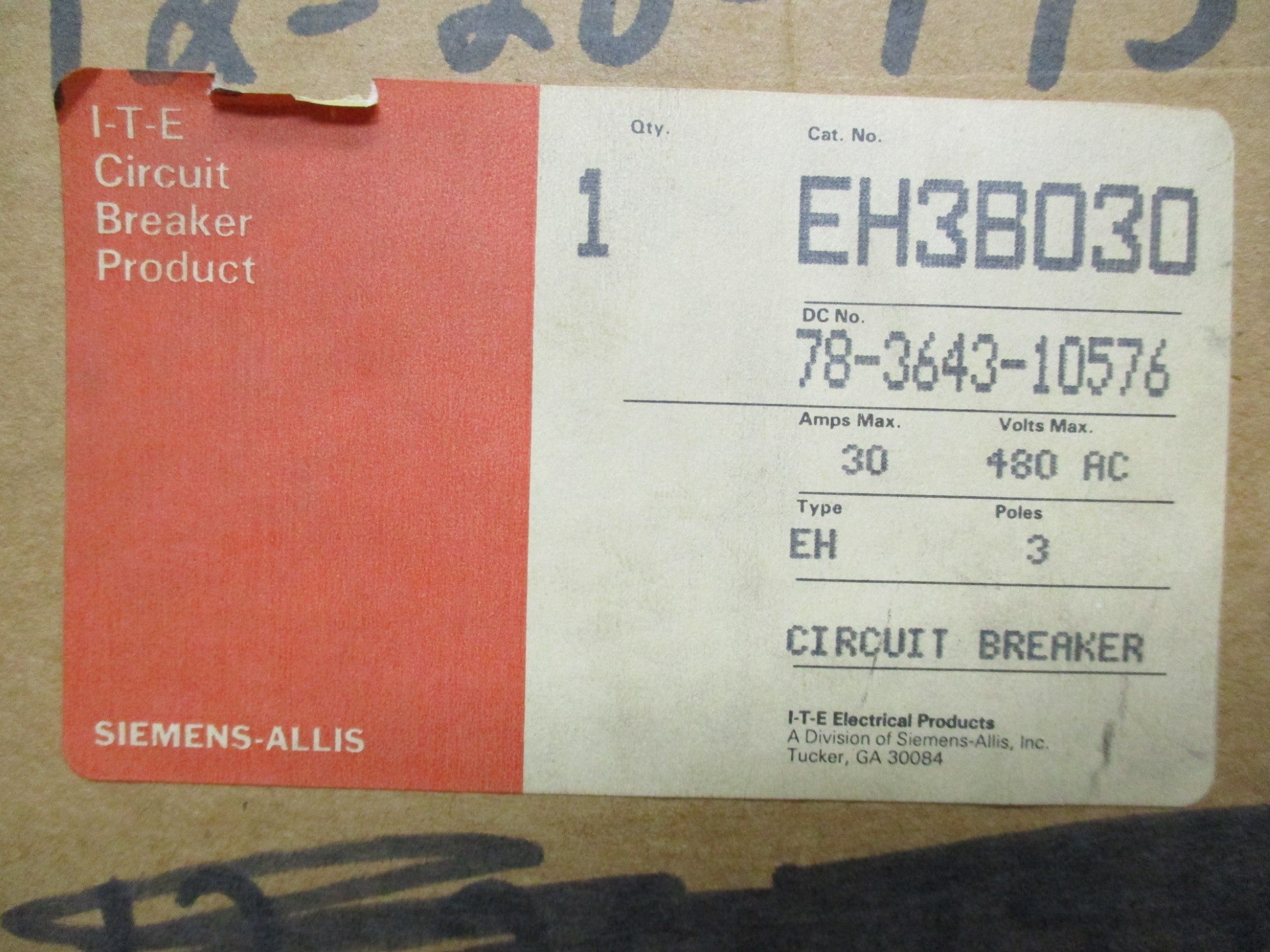 SIEMENS EH3B030 30A 480V NSMP