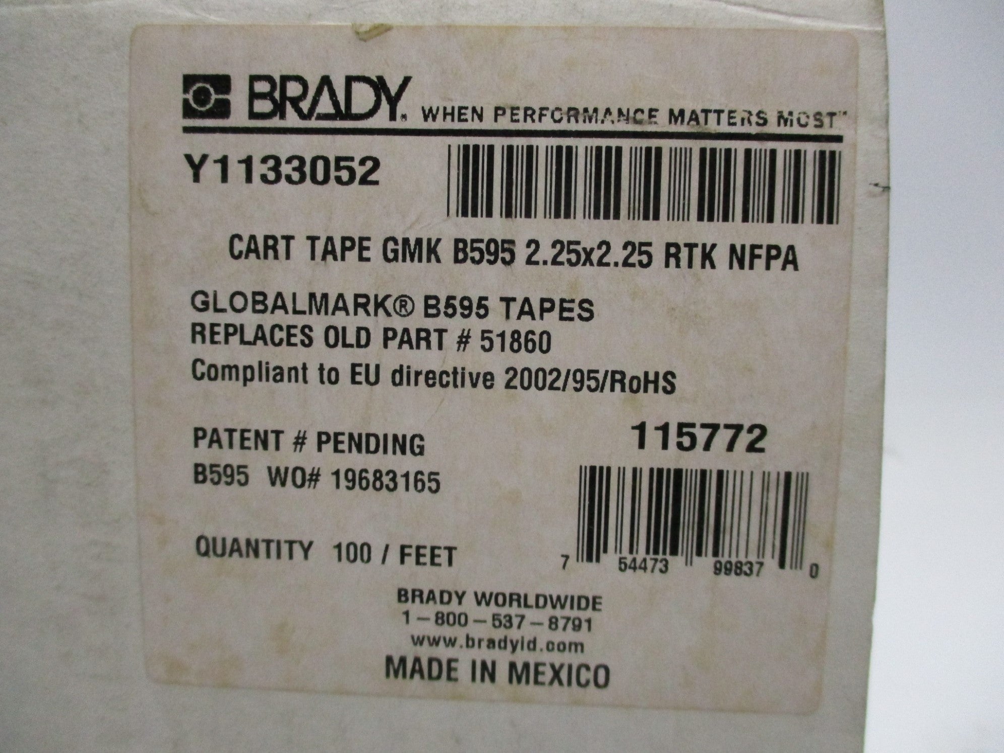 BRADY 115772 NSMP