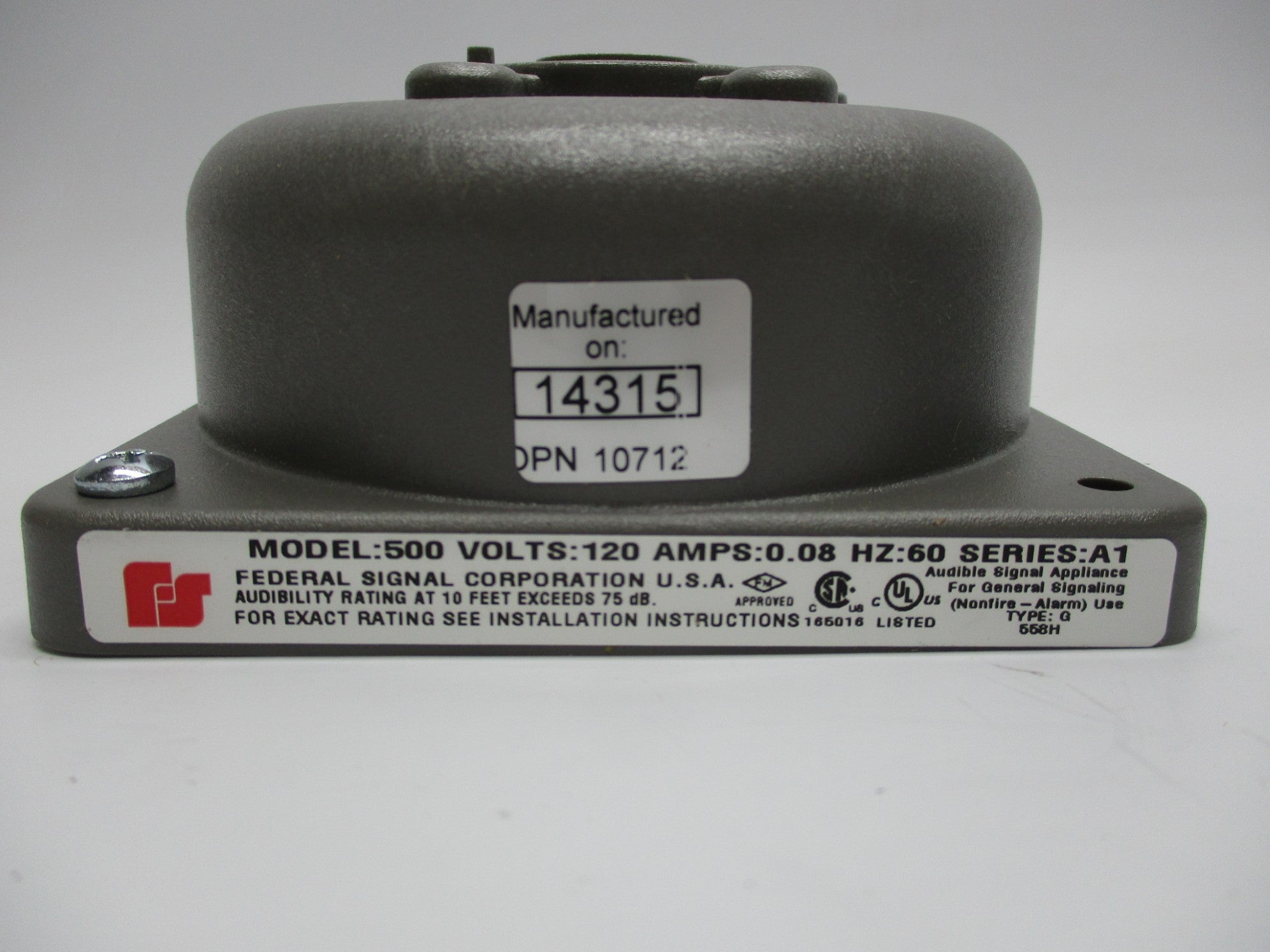 FEDERAL SIGNAL 500-120-0.08 SER. A1 NSNP
